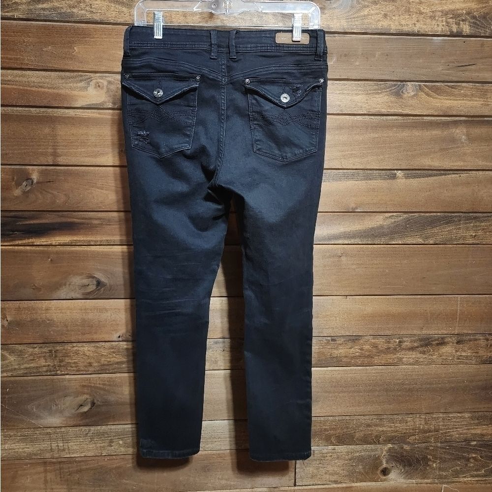 JUNIOR'S Black Distressed skinny jeans​
